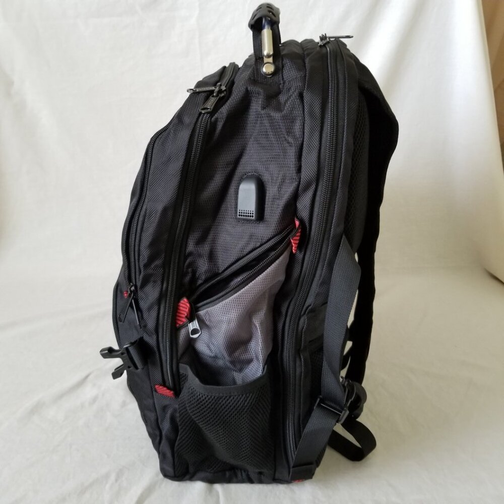 NEW! Topnotch Water-resistant Backpack w/USB/Luggage Strap/Padded Laptop Pocket - Picture 11 of 16